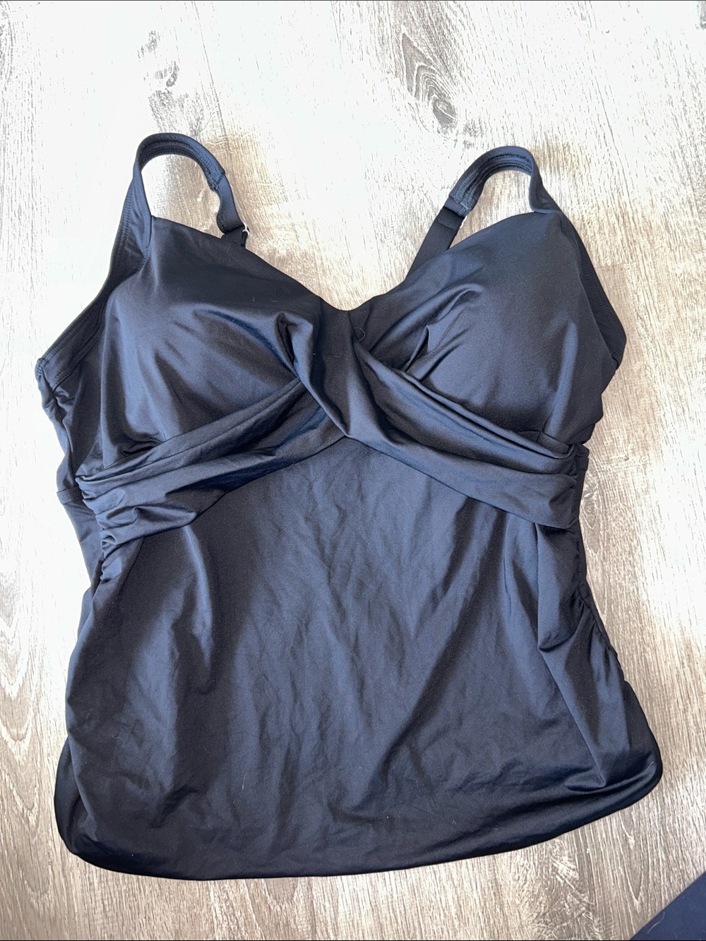 Size 20W DD Lands End black wireless tankini top